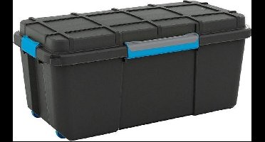 KIS Scuba opbergbox L - 80L - 78x39,5x35cm - Zwart/Blauw clips