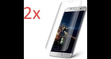 2x Screenprotector geschikt voor Samsung Galaxy S7 Edge - Edged (3D) Tempered Glass Screenprotector Transparant 9H (Gehard Glas Screen Protector)