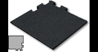 Tegel 50 mm 50 x 50 cm - Zwart - Puzzelsysteem Hoekstuk