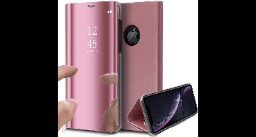Hoesje geschikt voor iPhone XR - Book Case Spiegel Roségoud