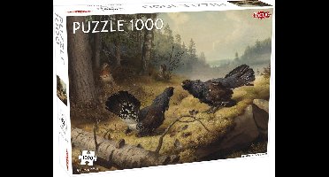 Tactic Fighting Capercailles – Puzzel – 1000 stukjes – Dynamische Natuurillustratie – Strak en Rustgevend Ontwerp – Hoogwaardige Scandinavische Kwaliteit