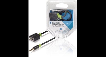 Konig 3,5mm Jack stereo audio splitter - zwart - 0,20 meter