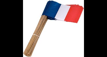 Zwaaivlag Frankrijk op plastic (50 stuks)