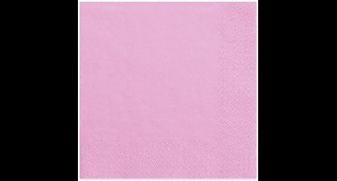 """Servetten, drie laags, roze, 33x33cm (1 zakje met 20 stuks)"""