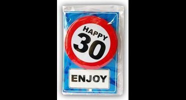 Verjaardagskaart met button 30 jaar