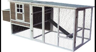 Duvo Betty Cottage Kippenhok - 290x122x116,5 cm - Bruin/Wit