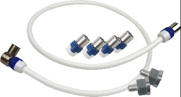 Coaxkabel Coax Male (IEC) - Coax Female (IEC) Recht 0.5 m Wit