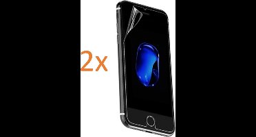 2x Screenprotector geschikt voor Apple iPhone 7 - Glas PET Folie Screen protector Transparant 0.2mm 9H (Full Screen Protector) - (Two Pack / Duo-Pack)