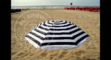 Parasol dralon Marine blauw/Wit