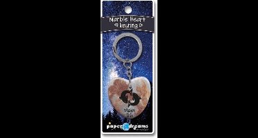 Marmer sleutelhanger hart - vissen