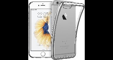 Hoesje Transparant geschikt voor Apple iPhone 6 / 6s Plus - Zilver Siliconen TPU Hoesje Case