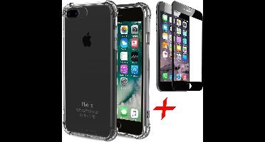 Hoesje geschikt voor iPhone 7 Plus / 8 Plus + Screenprotector Full-Screen - Transparant Shockproof Case - iCall
