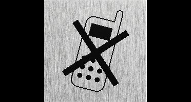 Seilflechter Deurbordje - Aluminium - "Telefoon Uitschakelen" - 60 x 60 mm - Stijlvol en Duurzaam