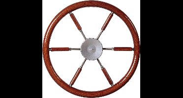VETUS KWL55 RVS Stuurwiel met mahoniehouten Spaken en Hoepel Ø 55 cm