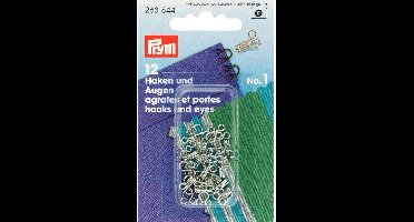 Prym Haken en ogen Messing Zilverkleurig No. 1