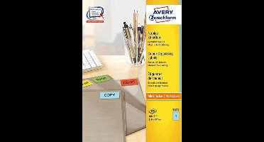 Avery Gekleurde Etiketten, blauw, 210,0 x 297,0 mm, permanent klevend