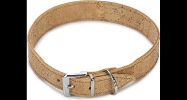 Beeztees leren halsband Cork. Naturel. 55 cm x 30 mm.