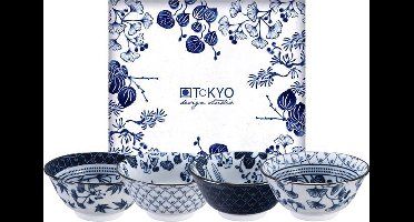 Tokyo Design Studio - Flora Japonica Tayo Bowl Set 4pcs 14.8x7cm 500ml