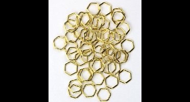 Jump ring, 7mm, Hexagon, Gold, 50pcs