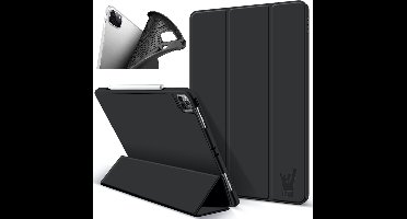 Hoes geschikt voor iPad Pro 2021 11 inch - Trifold Book Case Kunstleer Tablet Hoesje Zwart