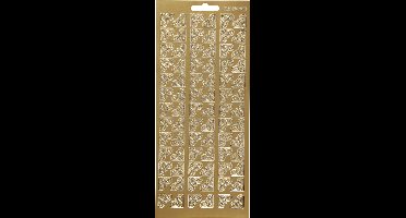 Stickers, hoeken, vel 10x23 cm, goud, 1 vel