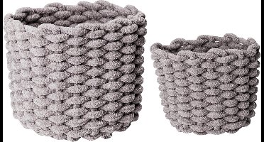 Cosy & Trendy Velvet Mand Grijs Set van 2