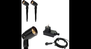 2x LED tuin lamp - 12V - 2 watt - basic - complete set
