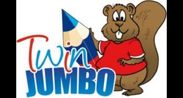 Kores driekantig leerkrijt TWIN Jumbo, blauw/rood