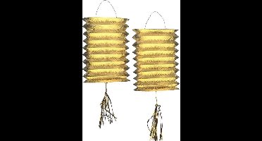 WIDMANN - 2 goudkleurige lantaarns - Decoratie > Animatie- en knutselproducten