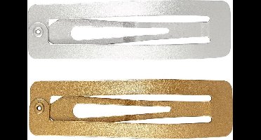 Haarspeld, goud, zilver, L: 58 mm, B: 16 mm, 4 stuk