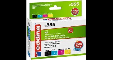 Edding Cartridge vervangt HP 953XL (3HZ52AE) Compatibel Combipack Zwart, Cyaan, Magenta, Geel EDD-555 18-555