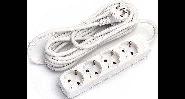 Stekkerdoos - Verlengsnoer - Igia Synci - 3680W - 4 Stopcontacten - 5 Meter - Wit | Nederland