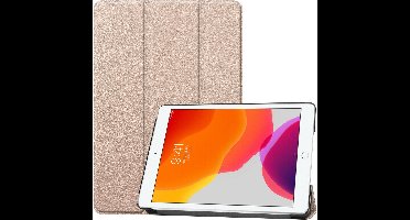 Hoes geschikt voor iPad 2017 / 2018 bookcase Goud 9.7 Inch - Hoes geschikt voor iPad 2018 Hoes 9.7 - Hoes geschikt voor iPad 2017 Hoes smart cover Trifold - Ntech