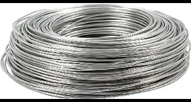 Alu draad, rond, dikte 2 mm, zilver, 100 m/ 1 rol