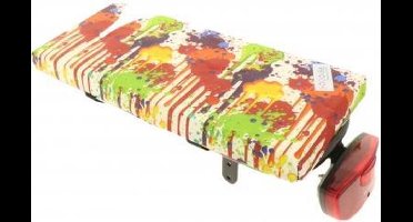 HOOODIE Cushie - Fietskussen Bagagedrager - Drippy - Wit - Regenboog - Kussentje fietsstoeltje