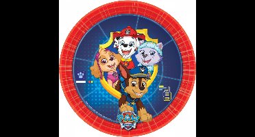 PAW Patrol - Wegwerp Borden - 18cm - Rood/Blauw - 8 stuks
