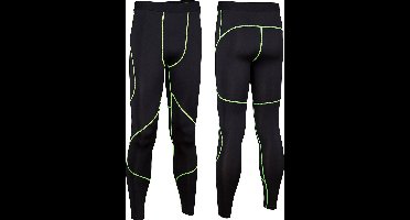Avento Compressiebroek Comfort - Mannen - Zwart/Fluorgeel - Maat S