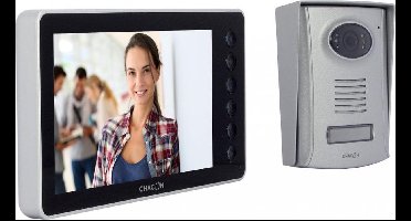 Chacon bedrade videofoon – 7''  Scherm – 2 draads - Zwart