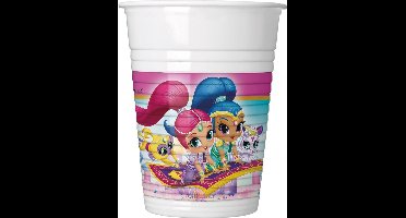 Procos Feestbekers Shimmer & Shine 200 Ml Wit 8 Stuks