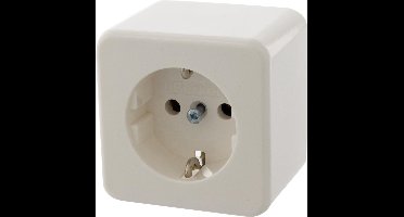 Berker Opbouw Stopcontact met Randaarde - 1-voudig - Polarwit