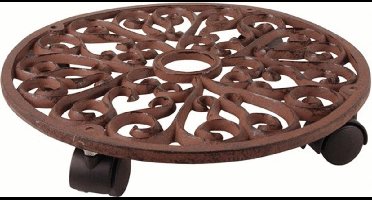 Planttrolley gietijzer groot rond