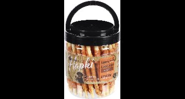 Hondensnack – R’Hide staaf wit met kip – hondensnacks – honden snacks – hondensnoepjes – glutenvrij – zonder toegevoegde suikers – 600g bewaaremmer