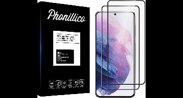 Screenprotector voor Samsung Galaxy S21 - 2 stuks Beschermglas van glas Transparante glazen schermbeschermfolie met zwarte randen