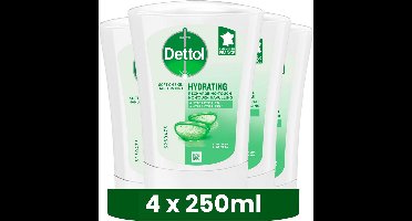 Dettol No-Touch Wasgel Navulling Hydraterende Aloë Vera - 250 ml - Handzeep 4 stuks
