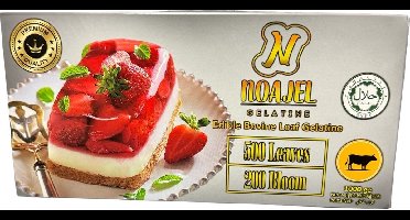 Noajel Halal gelatine blaadjes - runder bladgelatine goud 200 bloom - 1kg