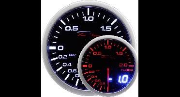 Depo Racing Meter Dual View Series Zwart 52mm Vacuum