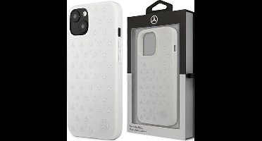 Mercedes - MEHCP13SESPWH - iPhone - 13 - mini - 5.4 - wit/wit - hardcase - Zilver - Sterrenpatroon
