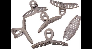 6 grote haarklemmen siliconen krul lichtbruin