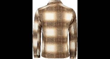 Blue Industry overshirt beige geruit slim fit