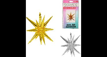 Folieballon ster 56 cm 2 assorti goud zilver 24 stuks